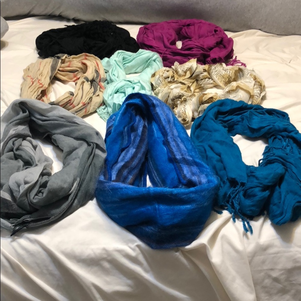 8 scarves (different colors)